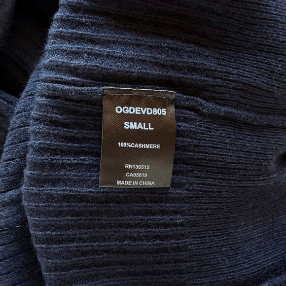 NWT Revolve One Gray Day Tenley !00% Cashmere Ribbed Pullover Sweater in Navy S - Picture 9 of 13